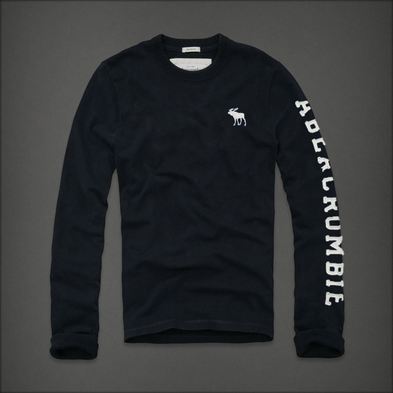 Abercrombie Fitch Hombres De Cuello Redondo Largo Remera AF5962